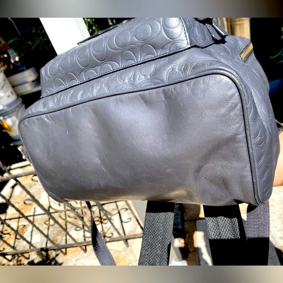 Coach Academy navy Backpack In Signature Leather - Picture 11 of 17